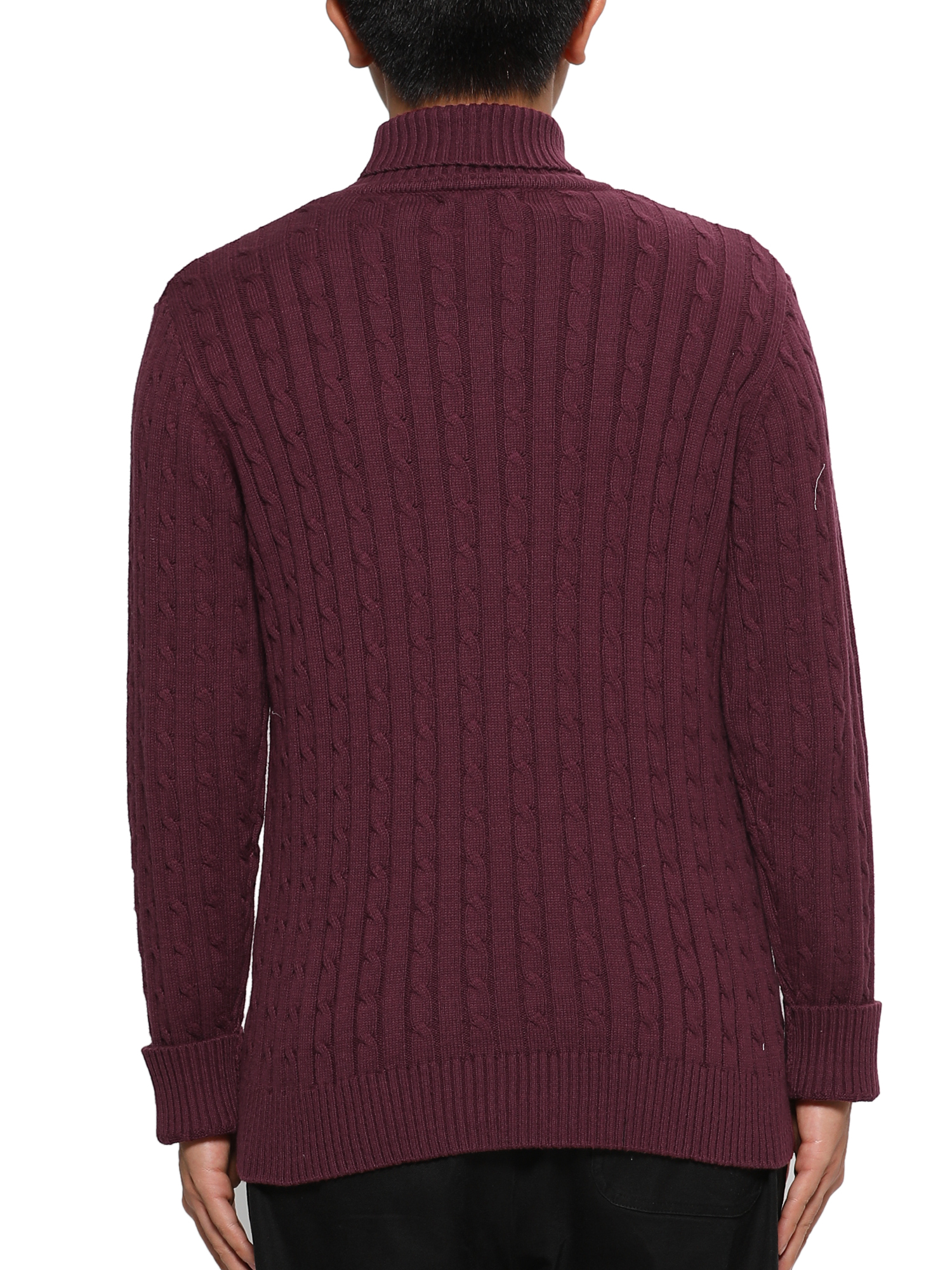 Unique Bargains Men's Turtleneck Long Sleeves Pullover Cable Knit Sweater - image 3 of 4
