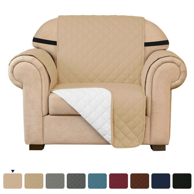 Subrtex Housse de Canapé Extensible 1 Pce Matelassée Réversible avec Sangles Élastiques Antidérapantes Housse de Canapé Lavable pour Animaux