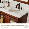 thumbnail image 5 of Boyel Living 60 inch Bathroom Vanity Marble Counter-Top Ceramic Basin Antique Brown Solid Wood Bathroom Cabine with Mirror, 5 of 7