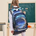 thumbnail image 7 of FORMRS Unisex School Backpack 17" Student Travel Bag with Laptop Compartment, Beautiful Floral Moon, 7 of 7