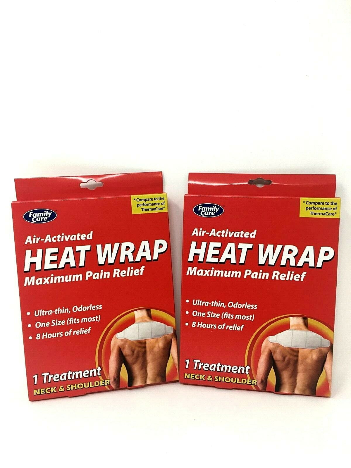 Family Care AirActivated Heat Wrap Maximum Pain Relief 2 pk for Neck & Shoulder
