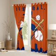 thumbnail image 3 of Homewish Modern Ball Sports Curtains Pack of 2 (42x84 Each) for Boys, Orange Navy Baseball Curtains Blackout, Chic Abstract Ombre Bedroom Curtains, Blackout Curtains Bedroom Decor, 3 of 6
