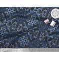 thumbnail image 2 of Soimoi Black Cotton Duck Fabric Filigree Damask Fabric Prints By Yard 42 Inch Wide, 2 of 3