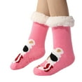 thumbnail image 2 of GILIGEGE Winter Weight Thermal Thick Knit Fleece-Lined Cozy Sherpa Lined Fuzzy Slipper Socks with Grippers Womens Christmas Fuzzy Slipper Socks Cute Print Xmas Sock Fluffy Sherpa Thermal Socks, 2 of 6