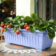 thumbnail image 2 of Rectangular Window Box Planter 17 Inches - Plastic Flower & Vegetable Planters with Saucer - Outdoor Indoor Garden Plant Box for Windowsill, Railing, Patio, Yard - Includes Drainage Holes, 2 of 5