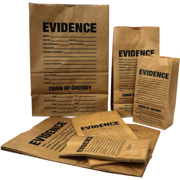Bolsas de papel para evidencia de escena del crimen, paquete de 15, pequeñas/medianas/grandes