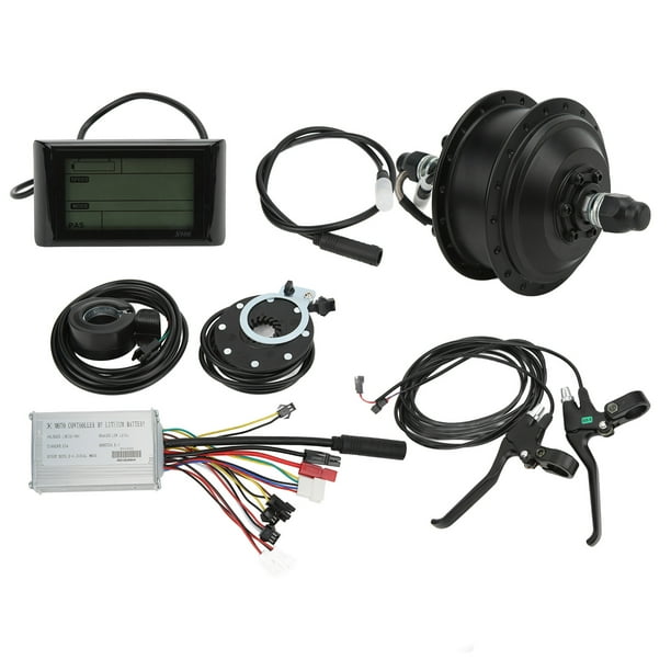 Kit de motor de buje de tracción trasera, kit de motor de buje W para bicicleta eléctrica de 48 V 250 W Kit de motor de buje con panel LCD Características de vanguardia