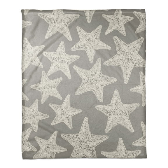 Creative Products Starfish Gray 50x60 Coral Fleece Blanket