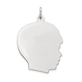 thumbnail image 1 of Charme Garçon Grand Face Droite Gravable en Or Blanc 14K, 1 of 2