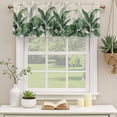 thumbnail image 3 of Palm Leaves Tropical Valances for Windows, Decorative Rod Pocket Window Valance Curtains, Green Botanical Summer Linen Short Curtain Drapes for Kitchen/Bathroom/Living Room, 2 Panels, 42" W x 12" L, 3 of 8