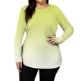 thumbnail image 5 of CIENVNSTG Swim Shirts For Women Plus Size Long Sleeve Gradient Print Rash Guard Loose Fit Swimsuit Top Upf 50+Sun Protection Quick Dry Hiking Swim Shirt Yellow 2XL, 5 of 5