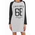 thumbnail image 1 of Lovito Casual Raglan Sleeve Letter Print Oversize T-shirt Dress, 1 of 5