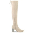 thumbnail image 3 of Unique Bargains Women's Rhinestone Block Heels Over Knee High Boots, 3 of 7