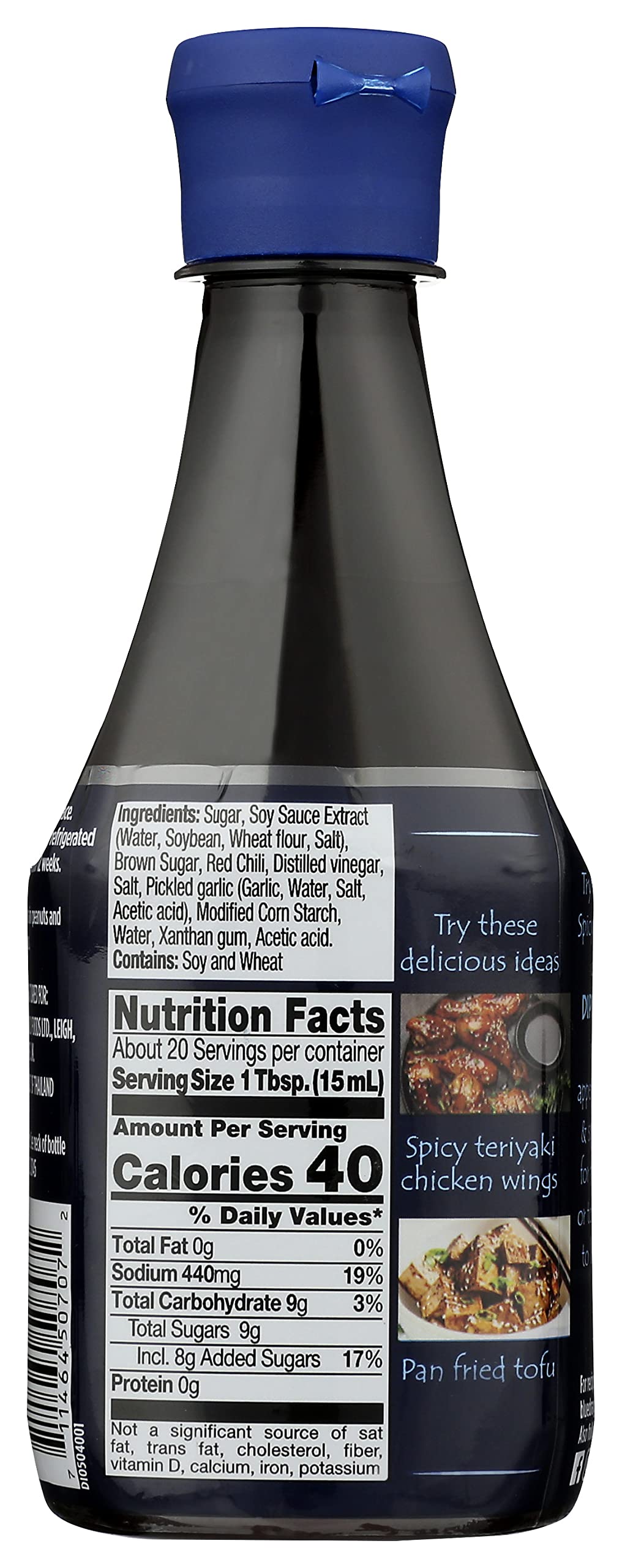 Blue Dragon Spicy Teriyaki Sauce, 10.5 Oz (Pack of 6), Dipping Sauce, Marinade, Squeezy Bottle, Vegan