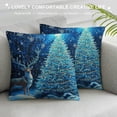 thumbnail image 3 of Patifu Kids Christmas Throw Pillow Covers Soft Christmas Tree Pillow Cases Cushion Covers for Boys Girls Cute Deer Xmas Theme Snowflake Throw Pillowcases Blue Glitter Cushion Cases 18x18in, 3 of 5