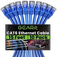 thumbnail image 1 of UTAH-Cat 6 Ethernet Cable 15 ft (10-Pack) - Cat6 Patch Cable, Cat 6 Patch Cable, Cat6 Cable, Cat 6 Cable, Cat6 Ethernet Cable, Network Cable, Internet Cable - Blue 15 Feet, 1 of 4
