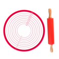 thumbnail image 1 of GROWTH TANK Rolling Pin and Baking Pastry Mat Set DIY Rollers for Cookie Home 30x4cm Wooden handle, 1 of 9