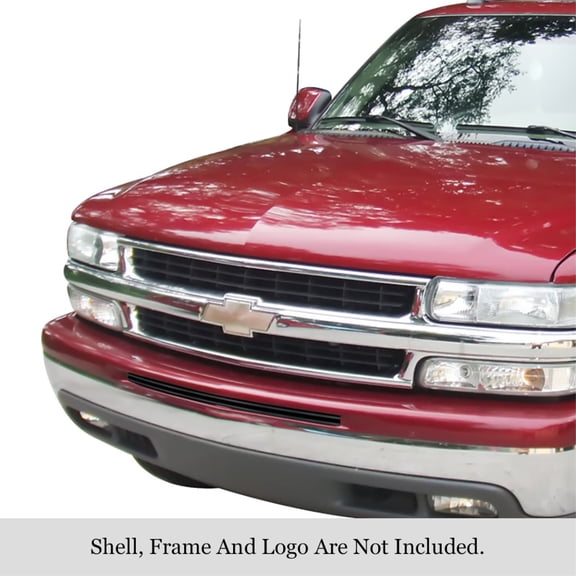 1999-2002 Chevy Silverado 1500/2000-2006 Chevy Suburban/2000-2006 Chevy Tahoe/2000-2006 Chevy Avalanche Top Bumper Stainless Steel Black Powder Coated Horizontal Billet Grille