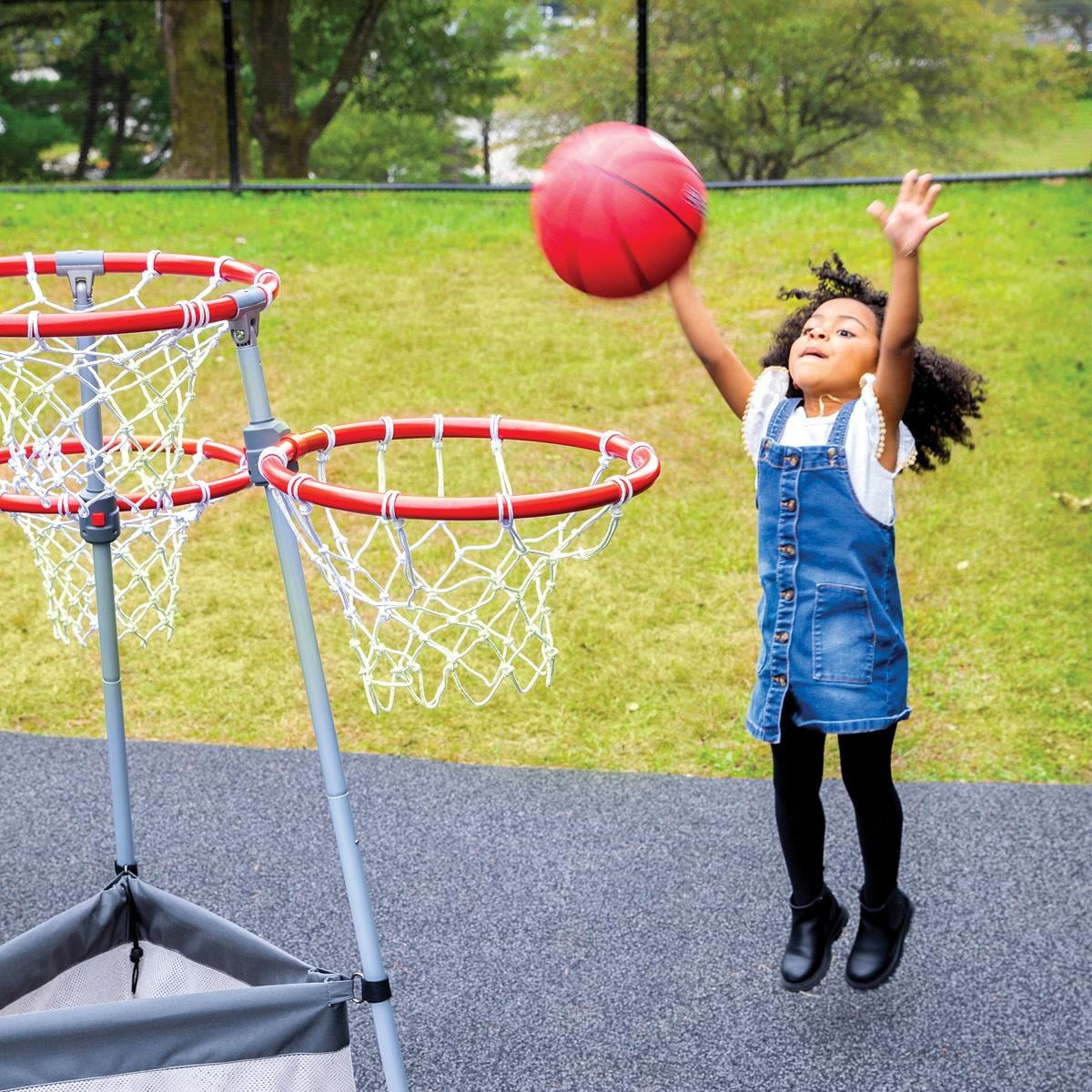Kaplan Early Learning Company 4-Hoop Basketball Play Set with Storage Bag