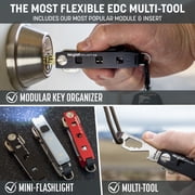 Keyport Pivot 2.0 Essential Plus Bundle (Black Aluminum) - EDC Key Organizer + Keychain Flashlight + 10-in-1 Multi-Tool All-in-One