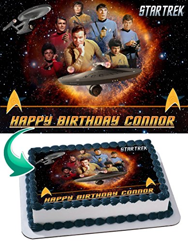 Star Trek Edible Cake Topper Personalized Birthday 1 4 Sheet