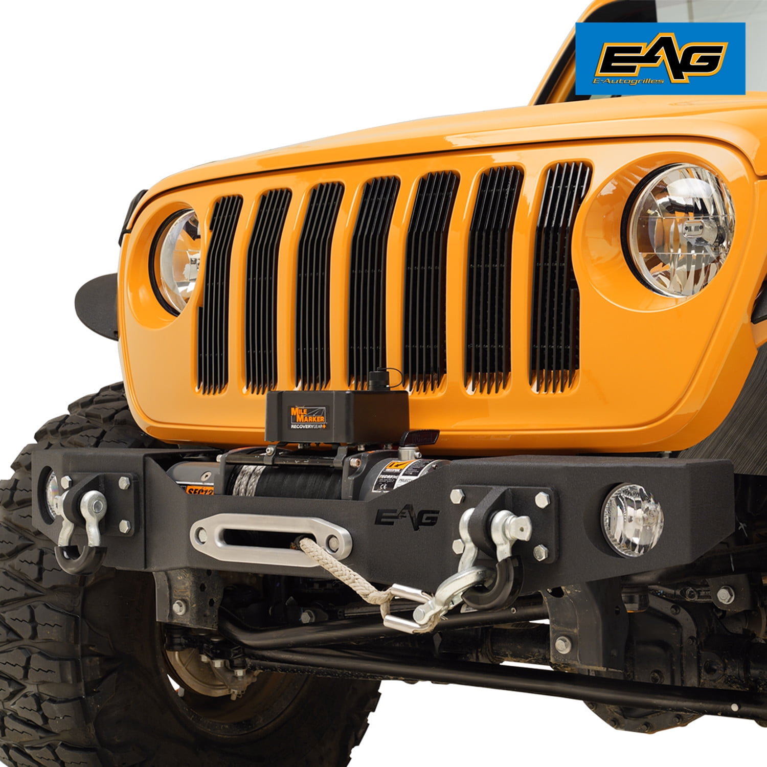 EAG Stubby Front Bumper for 1822 Wrangler JL with Fog Lights and D