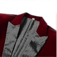 thumbnail image 4 of Men's Velvet Blazer Slim Fit Solid Tuxedo Jacket Business Casual Blazer 26s, 4 of 5
