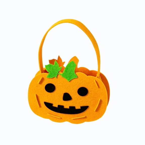 YingYouFu Halloween Pumpkin Candy Tote Bag, Felt Handheld Storage Bag with Festive Pattern, Holiday Accessory for Party, Gift Packing, Home Gathering, Festive Event Decoration