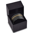 thumbnail image 3 of P. Manoukian Tungsten Wedding Band Ring 12mm for Men Women Black & 18K Yellow Gold Plated Pipe Cut Brushed Polished Lifetime Guarantee Size 14, 3 of 4