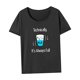 thumbnail image 4 of Camiseta básica de verano informal de ajuste regular para mujer, para viaje, calle, playa, viajes L, 4 of 7