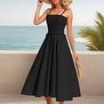 thumbnail image 5 of vigerkar Summer Maxi Dress, 2025 Sleeveless Sundress Cotton Dress Strap Smocked Beach Dresses for Women Black, L, 5 of 8