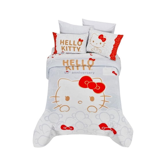 Cobertor Providencia Serenity Hello Kitty 50 Aniversario de 180x210 cm Gris