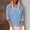 Blue, variant on Linen Shirts for Women Fashion Summer Polo Shirts Casual Long Sleeve V Neck Button Down Tops Loose Fit Tops for Work