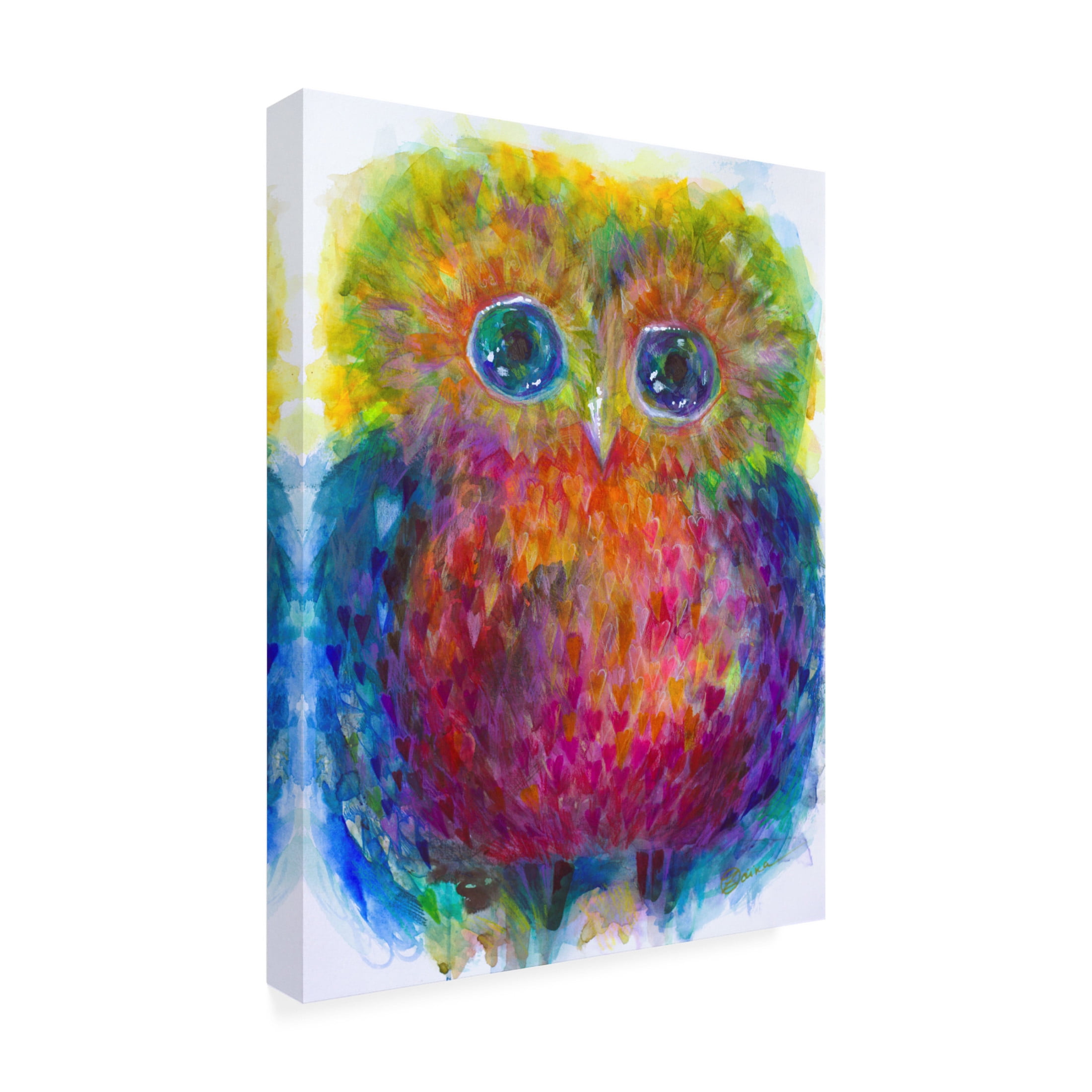 Canvas Wall Art - Oxana Zaika 'Owl 4' Wall Art for Living Room, Bedroom, or Office Décor by Trademark Fine Art - 14 x 19 Inches