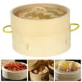 thumbnail image 2 of 2pcs Handmade Bamboo Steamer Kitchen Food Steamer with Lid Cooking Tool (15CM), 2 of 8