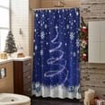 thumbnail image 3 of Dark Blue Christmas Bathroom Shower Curtain Shiny Star Xmas Tree Balls Snowflakes Waterproof Washable Shower Curtains for Bathtub Bath Decor with Grommets and Hook 54 X 78 Inch, 3 of 8