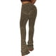 thumbnail image 1 of Calzas Apiladas Pantalones casuales Mujer Pantalones acampanados adelgazantes Y2K Rayas Primavera Verano (Marrón M) Cgtredaw Para estrenar, 1 of 1