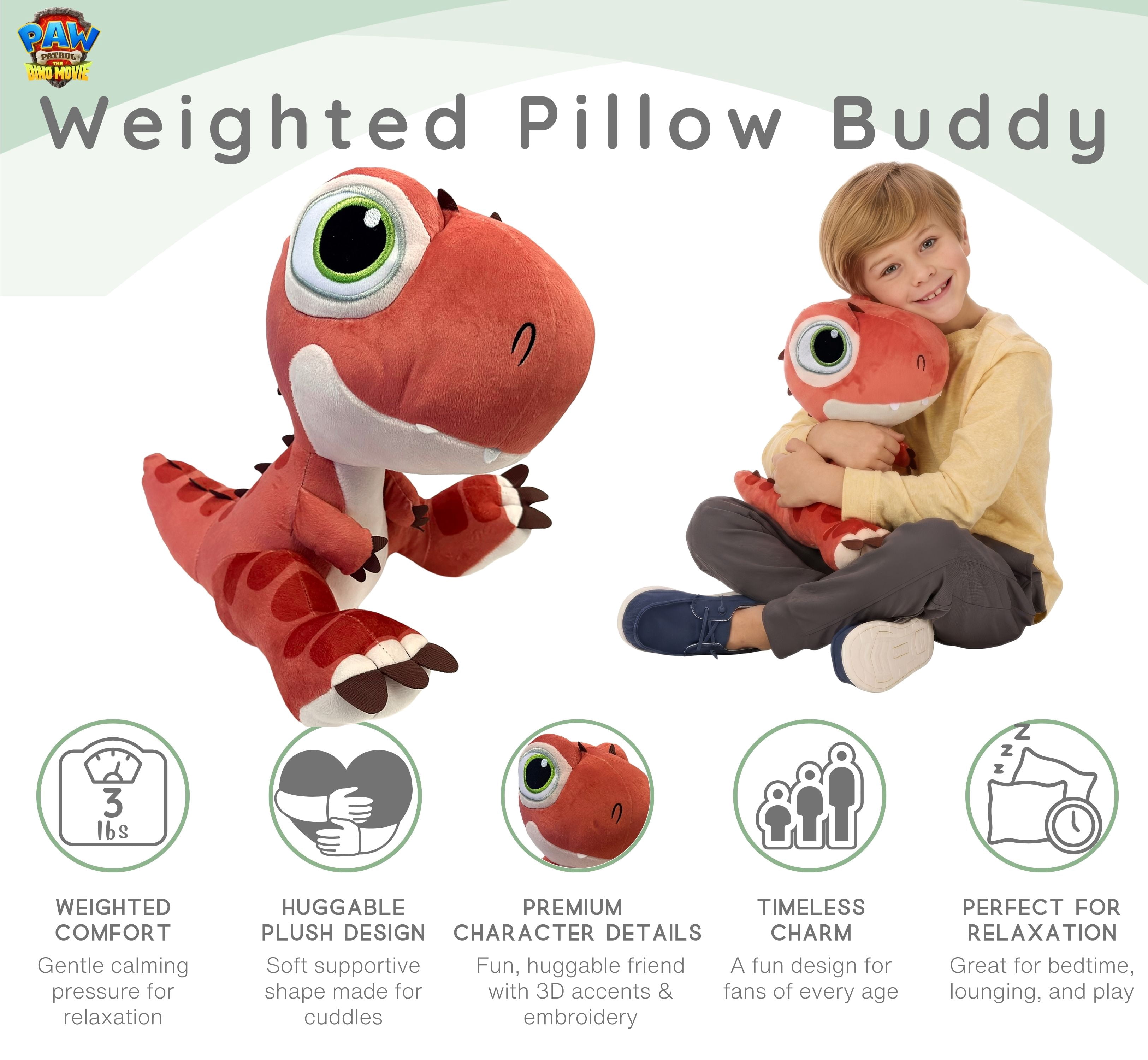 PAW Patrol Rhubarb Kids Weighted Plush Bedding Pillow Buddy