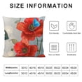 thumbnail image 6 of JRXY  Ink Painting Watercolor Pink Poppy Flowers Green Buds Butterfly Decorative Throw Pillow Cover Case Home Living Room Bed Sofa Car 2pcs 22x22in, 6 of 6