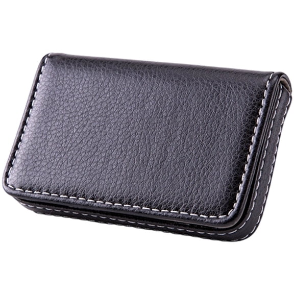 Hzzsbu PU Leather Credit Card Holder Sized Stitched Business Card Case Credit Card Wallet With Magnetic Shut For Men Women