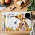 thumbnail image 2 of Spring Cow Placemats Set of 12 Summer Sunflower Botanical Vintage Place Mats Indoor Wipeable Table Mats Washable Cloth Dining Table Placemats for Kitchen Holiday Party Home Decor 13x19 Inch, 2 of 9