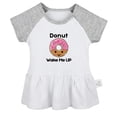 thumbnail image 1 of Donut Wake Me UP Funny Dresses For Baby, Newborn Babies Skirts, Infant Princess Dress, 0-24M Kids Graphic Clothes (Gray Raglan Dresses, 6-12 Months), 1 of 4