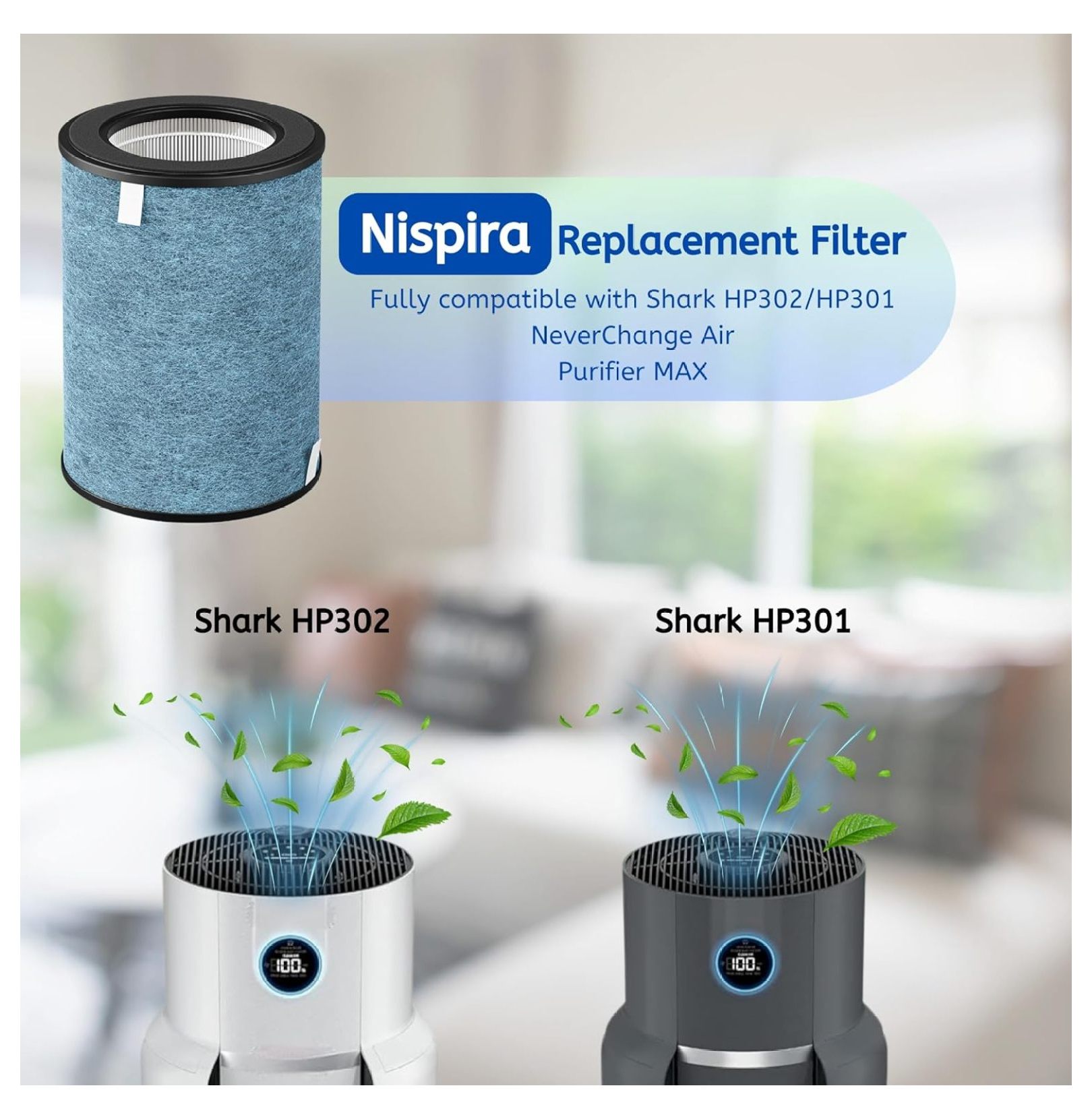 UA1450 HP202 HP302 HP301 HC502 HEPA Filter Replacement for MAX HP200 HP300 HC500 Series HE2FKBAS, HE2FKBASMB 3-in-1 True HEPA Activated Carbon 2 Packs