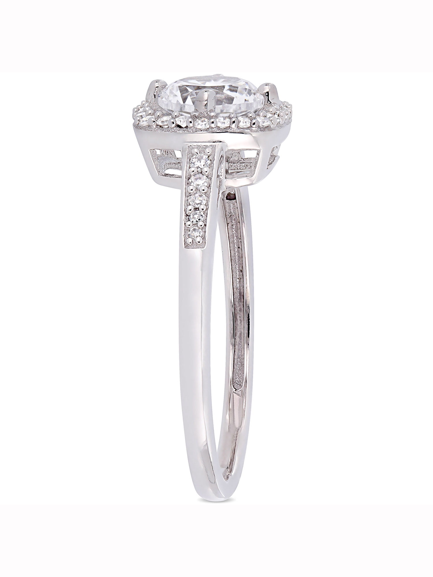 Everly Women's Created Sapphire and Diamond 10k White Gold Ring