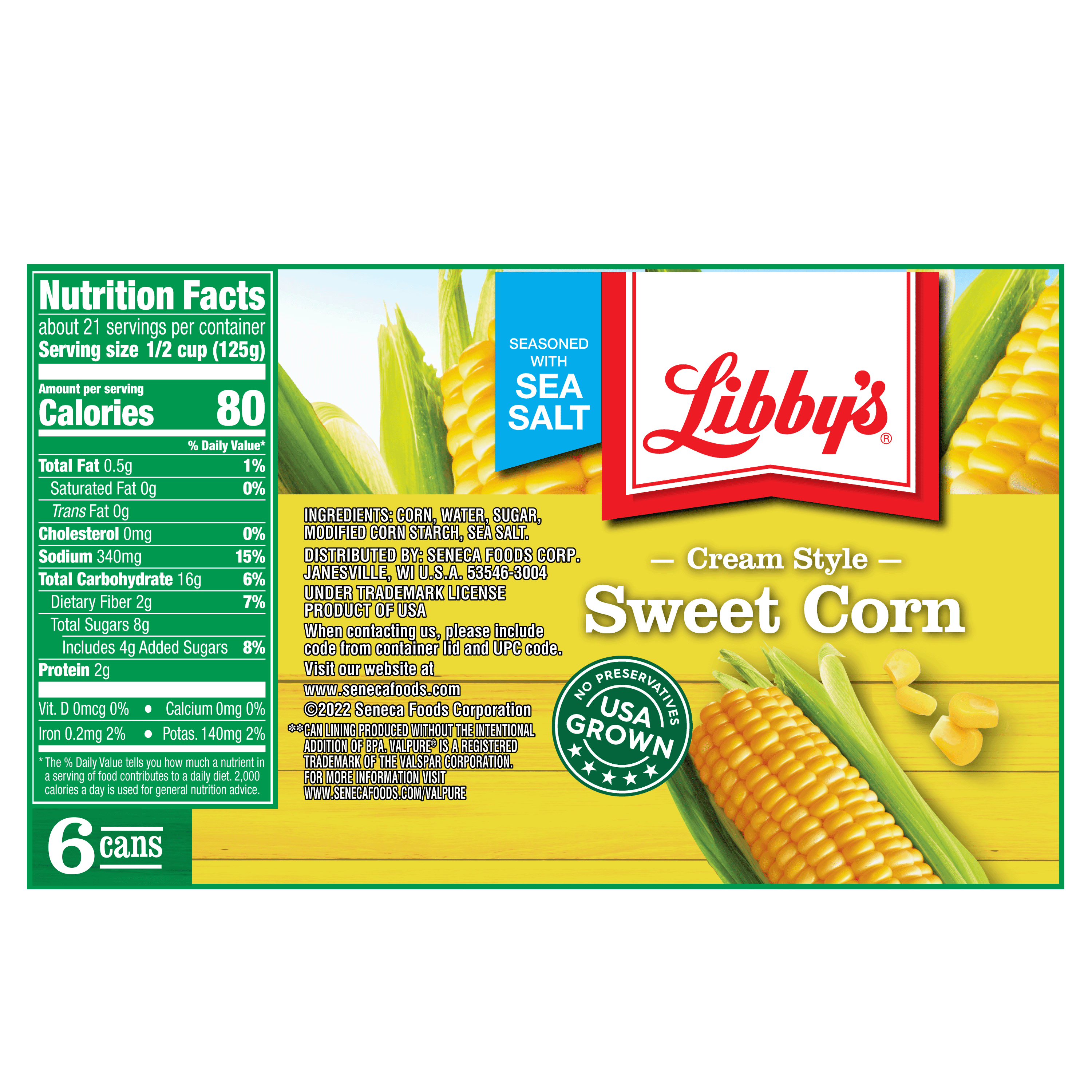 (6 Cans) Libby's Cream Style Corn, 14.75 oz