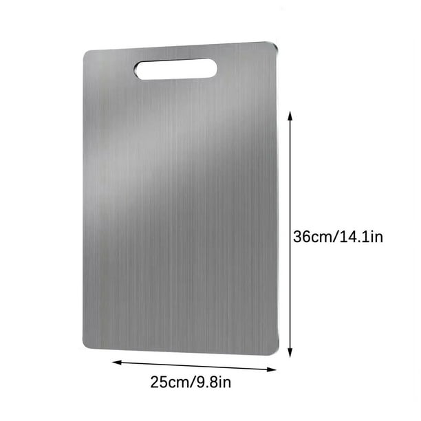 Tabla de Cortar de Acero Inoxidable de 29,5 a 47,2 Cm | Bloque de Corte Duradero de Grado Alimenticio 304 de 1,2 Mm de Grosor | Superficie Higiénica No Porosa y Apta para Lavavajillas | Preparación d