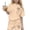 Beige B, variant on Girls Summer 2 Piece Outfits Oversized Short Sleeve T Shirts and Shorts Casual Lounge Sets