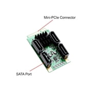 SYBA SI-MPE40125 4 Port SATA III Mini PCI-e Expansion Card Marvel 9215 Chipset