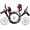 Red, variant on moobody Bicycle Hydraulic Disc Brakes Front Rear Calipers Set for MTB Mountain Bike Left Right Brake Lever Kit with 160mm Disc Rotor