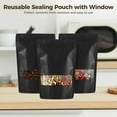 thumbnail image 3 of 50 Pcs Resealable Mylar Food Storage Bags,Black Smell Proof Foil Sealable Bags, 9x6 Inch Bag with Window for Packaging, Reusable Stand-up Self Pouches for Coffee,Party Favors,Cookies, 3 of 5